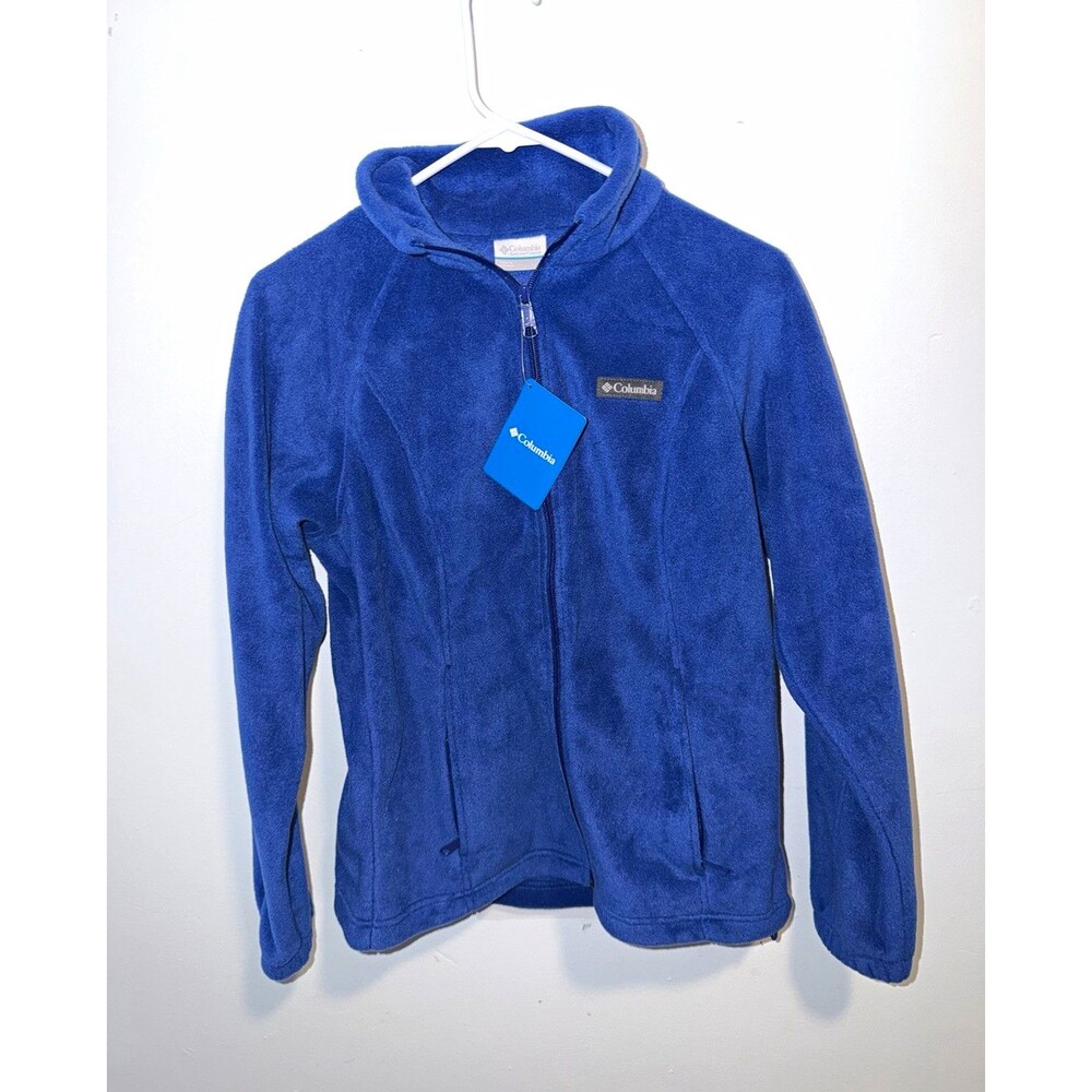 Columbia Women's Blue Fleece Jacket Full Zip Pockets Long Sleeve Size S